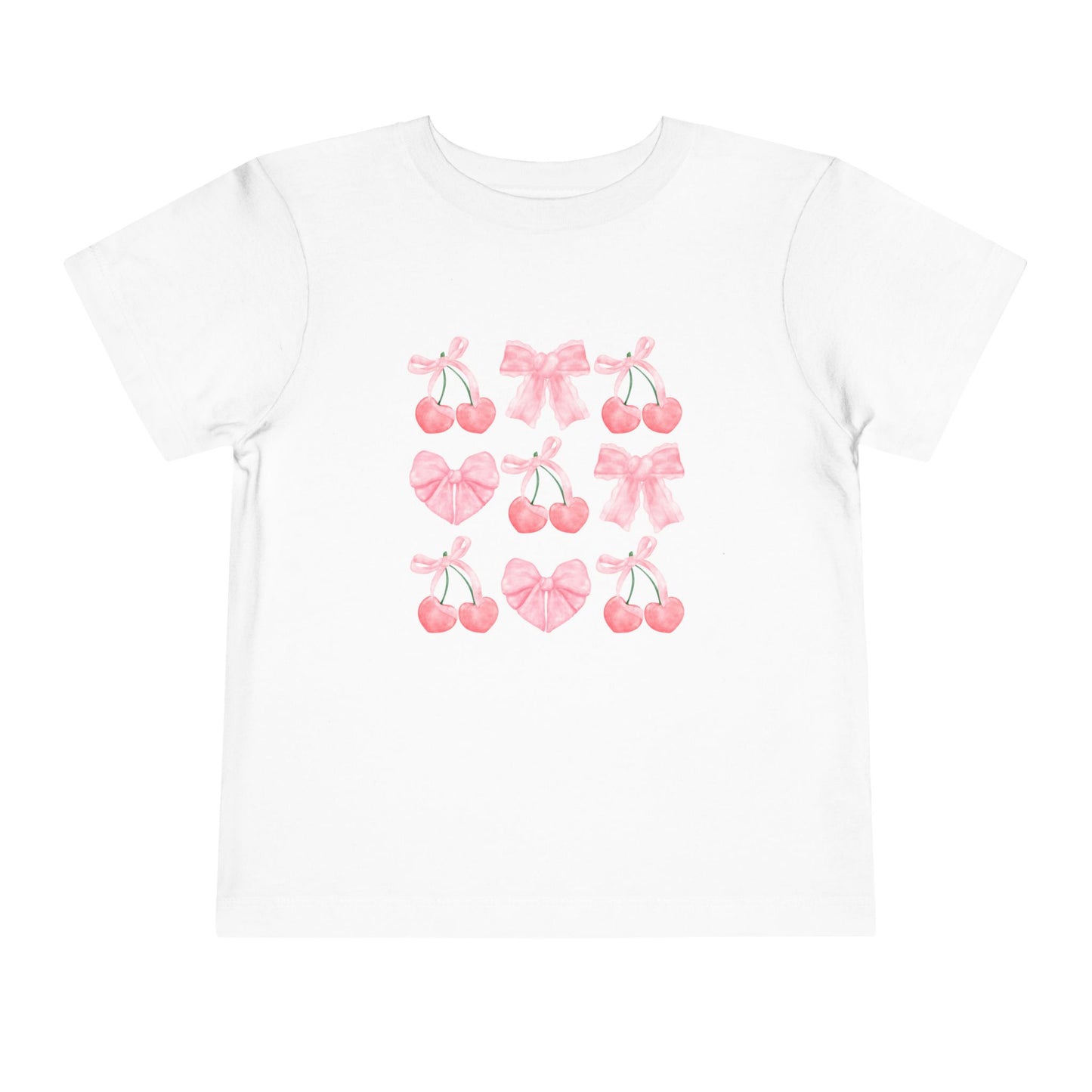 Toddler Pink Cherry Heart & Bow Tee