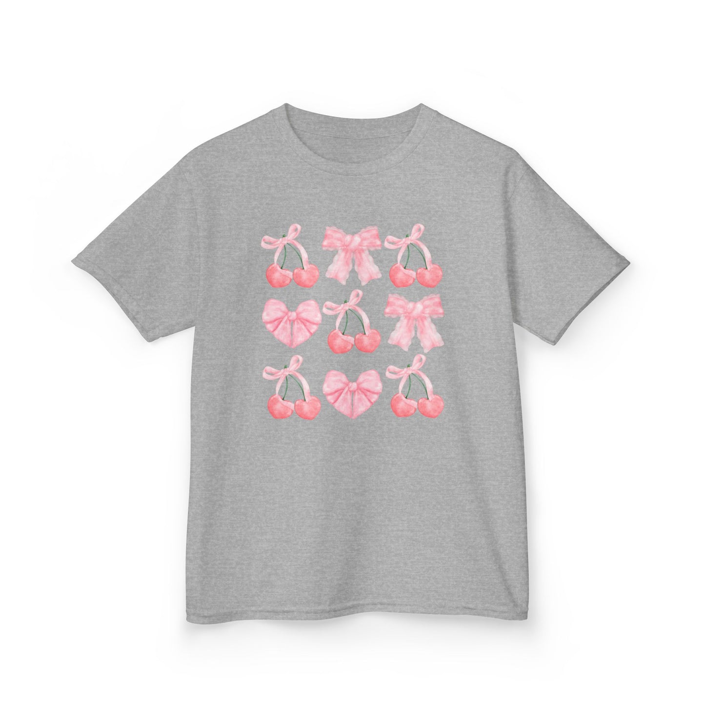 Youth Pink Cherry Heart & Bow Tee