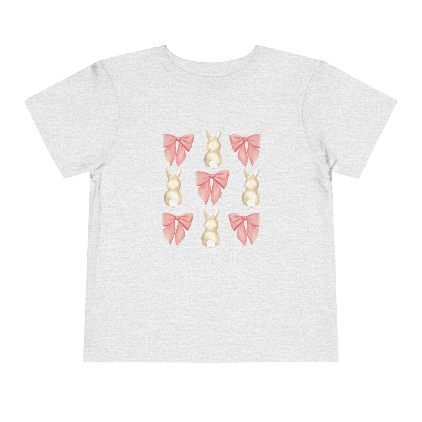 Bunnies & Pink Bow Coquette Toddler Tee