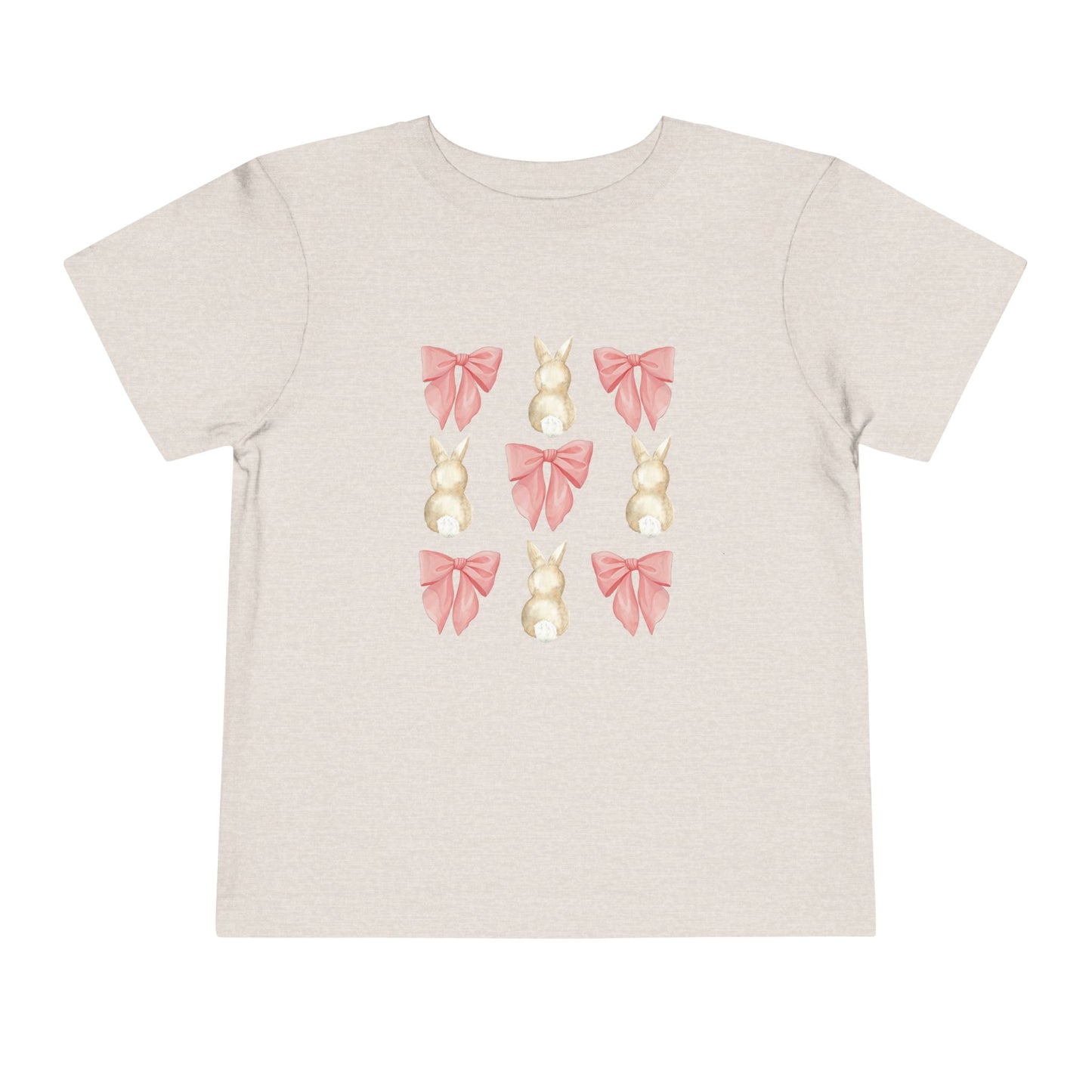 Bunnies & Pink Bow Coquette Toddler Tee