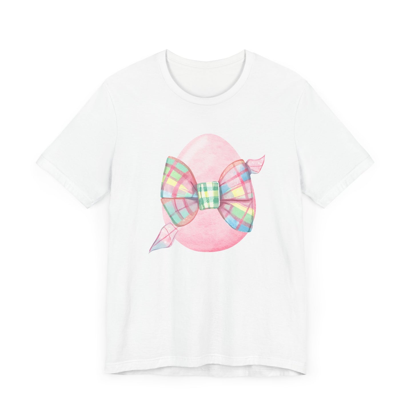 Plaid Bow Easter Egg Adult Tee