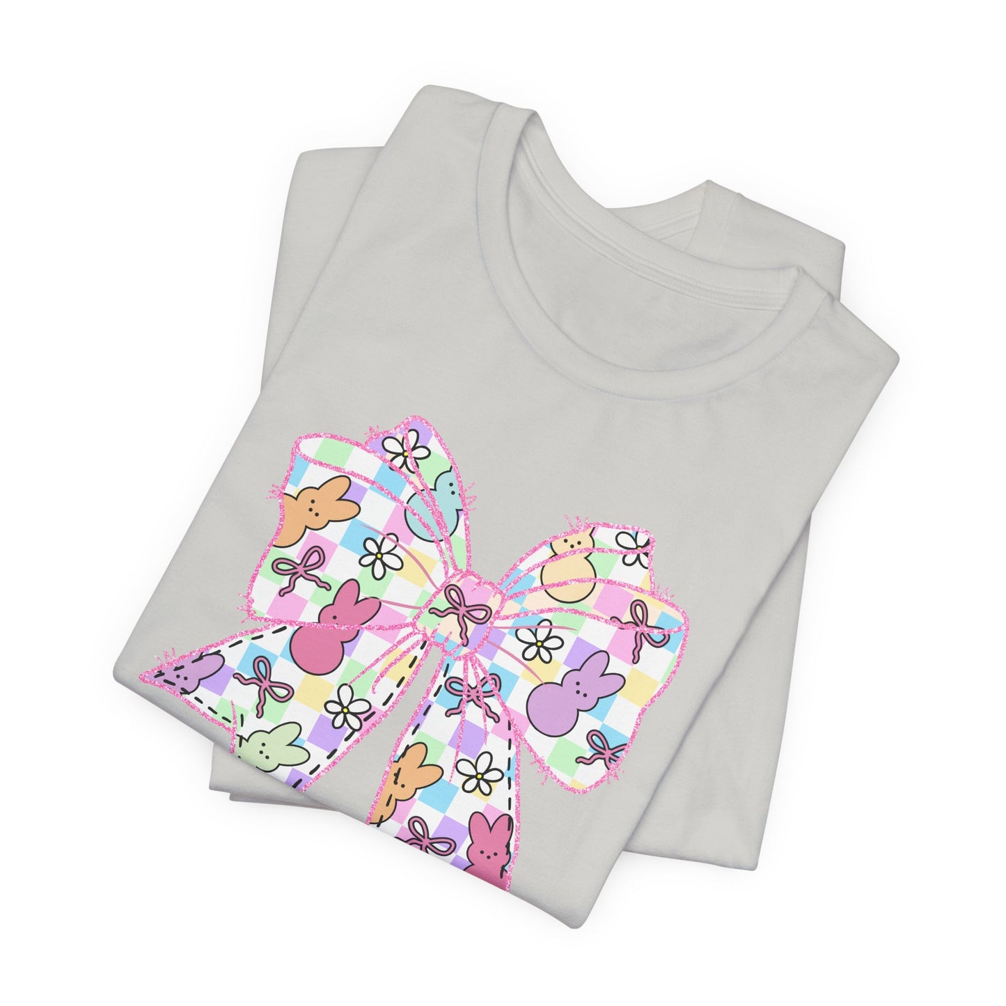 Easter Peeps Coquette Bow Adult Tee
