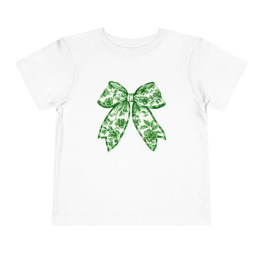 Green Chinoiserie Bow Toddler Tee