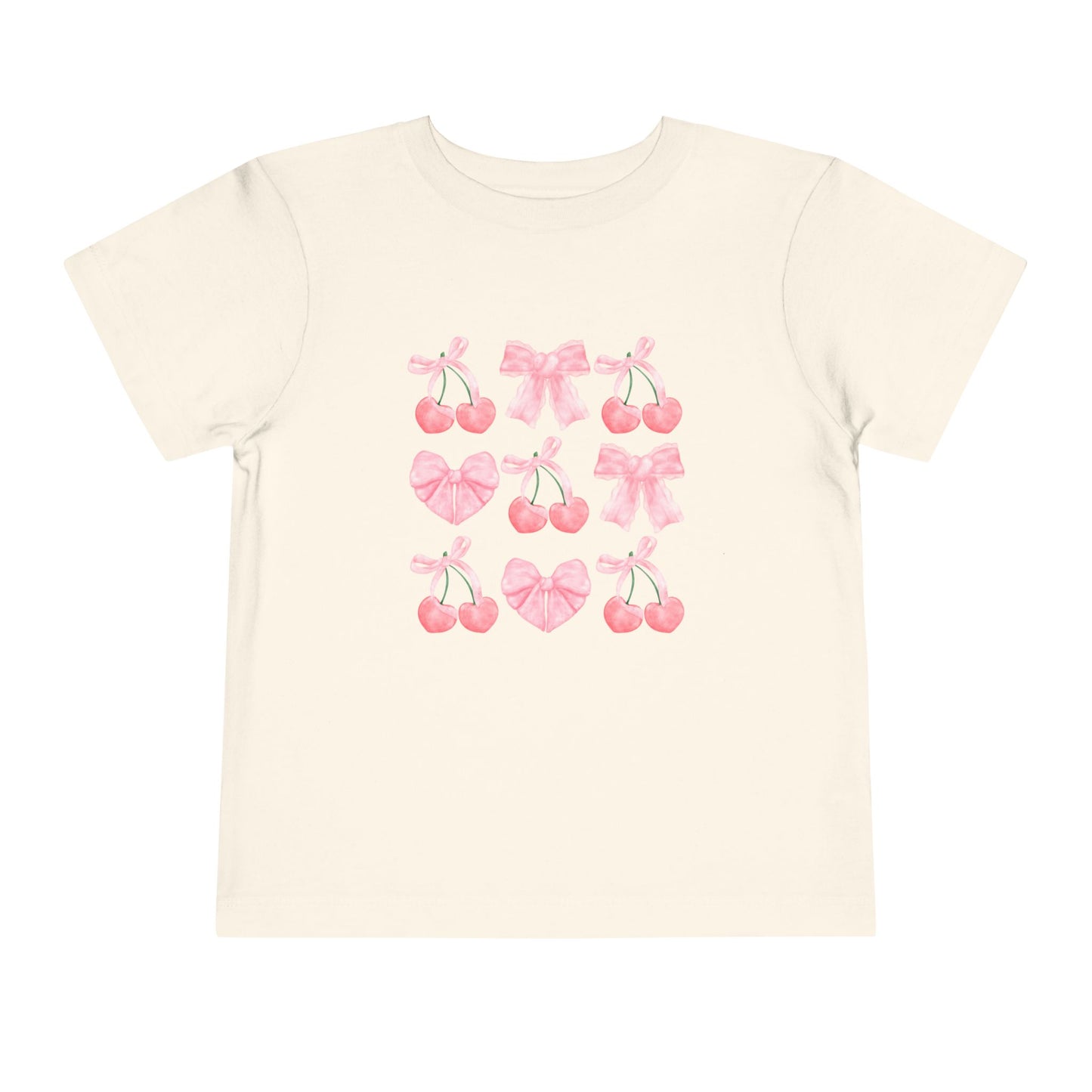 Toddler Pink Cherry Heart & Bow Tee