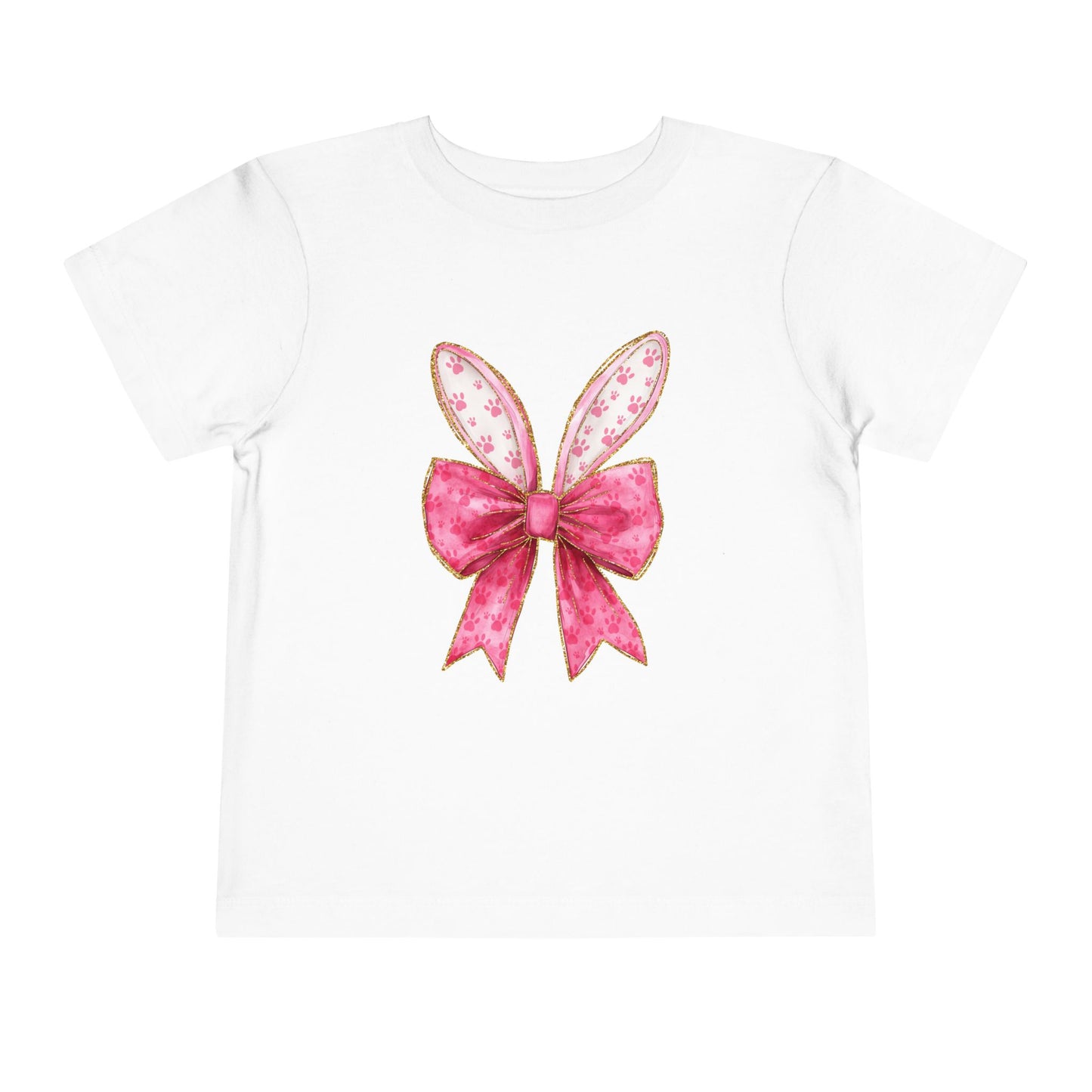 Pink Bow Bunny Ears Toddler Tee