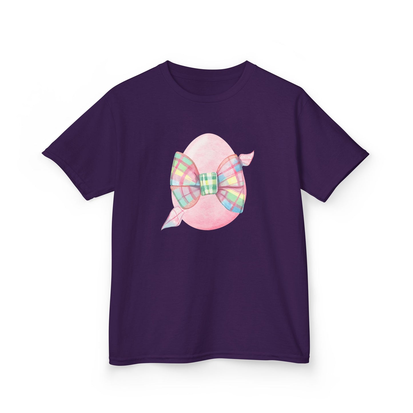 Plaid Bow Easter Egg Youth Tee