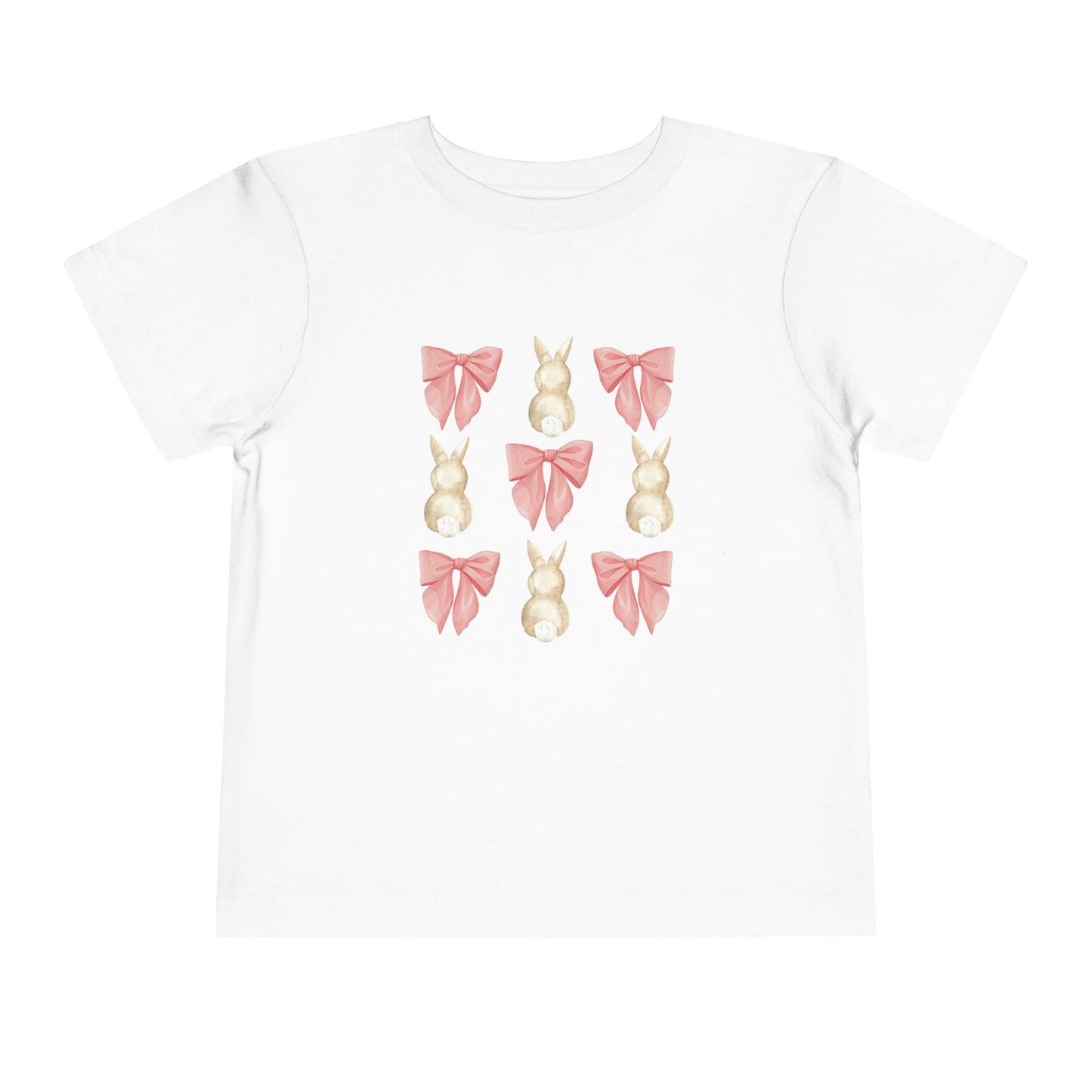 Bunnies & Pink Bow Coquette Toddler Tee