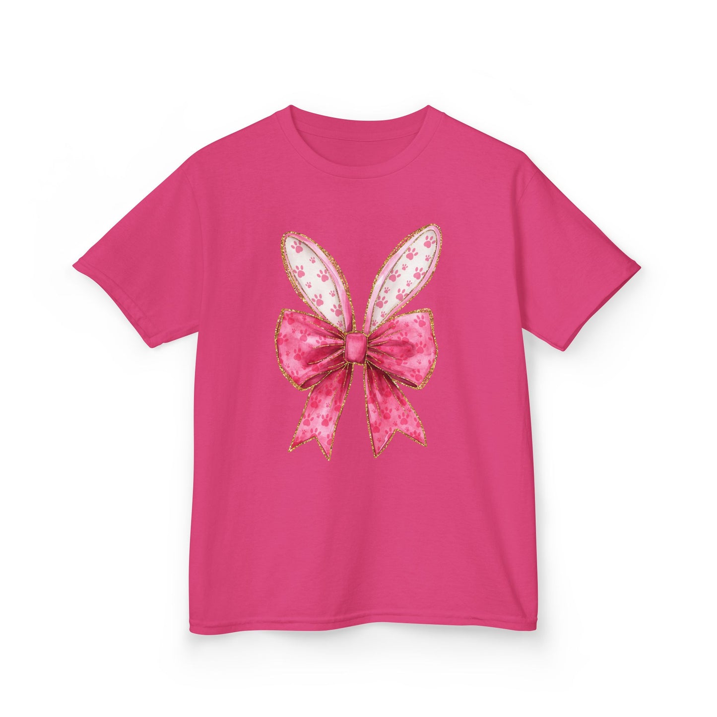 Pink Bow Bunny Ears Youth Tee