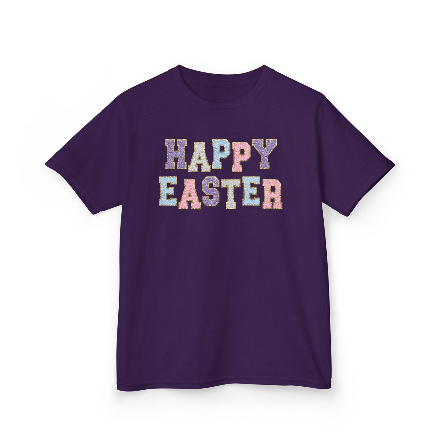 Faux Chenille Patch “Happy Easter” Youth Tee