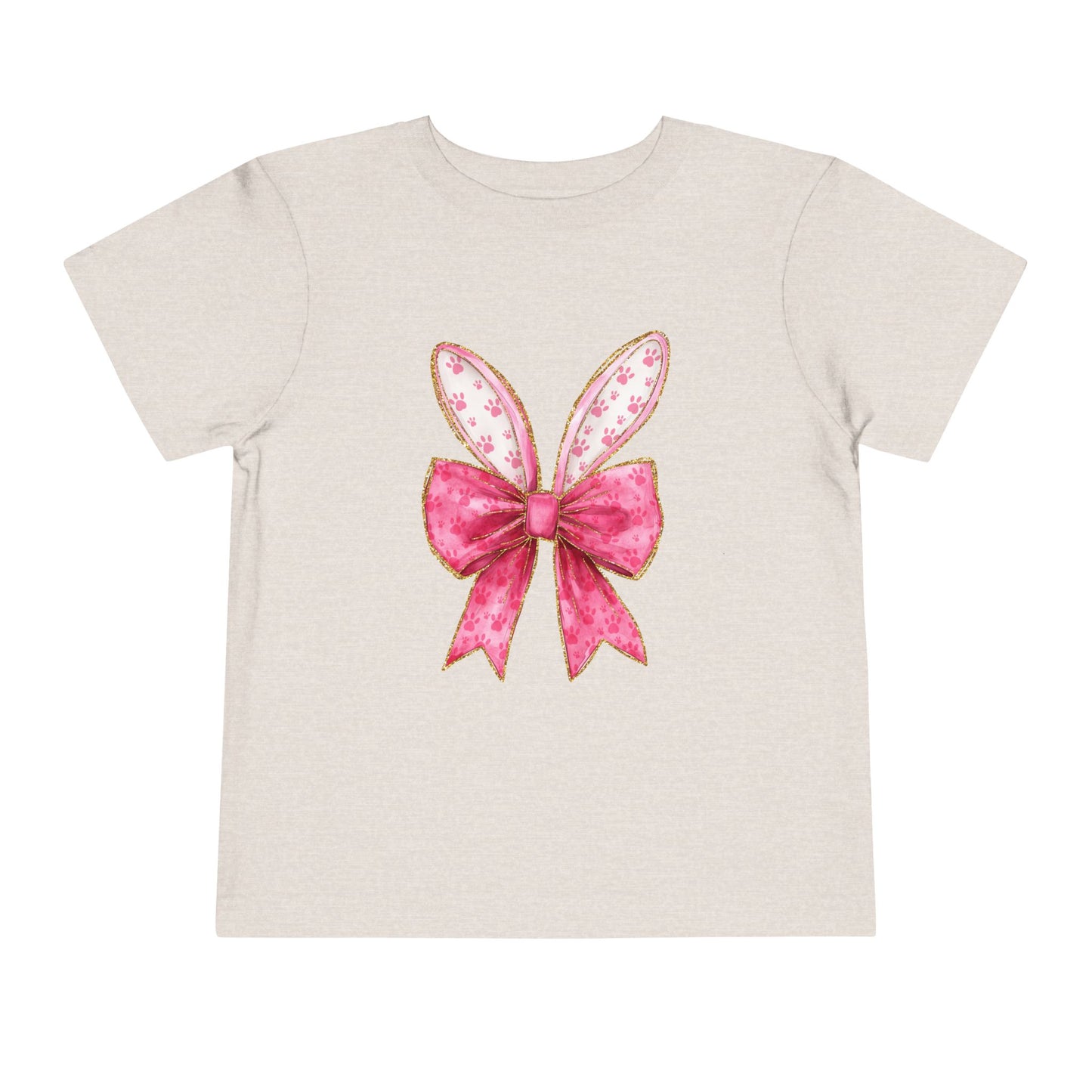 Pink Bow Bunny Ears Toddler Tee