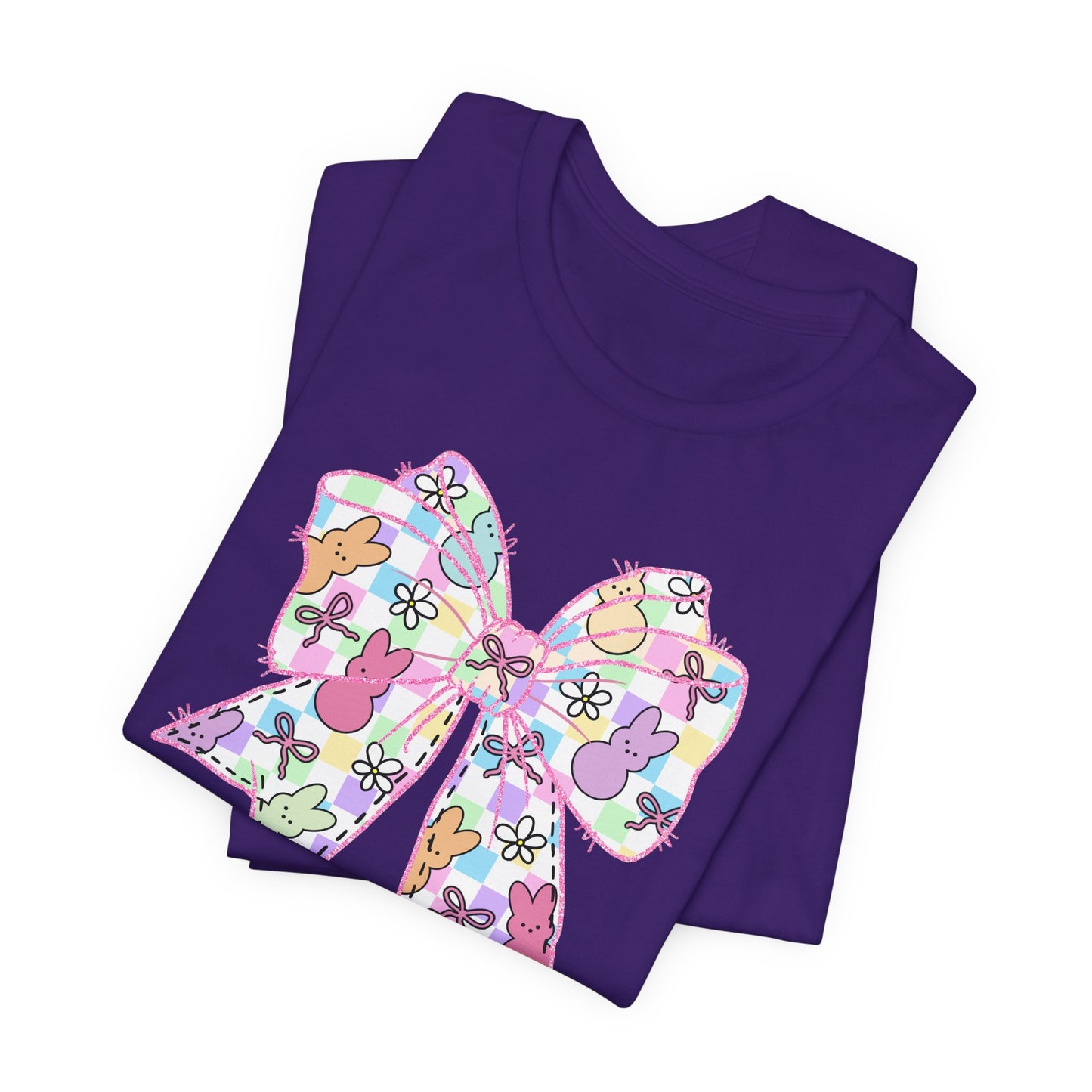 Easter Peeps Coquette Bow Adult Tee