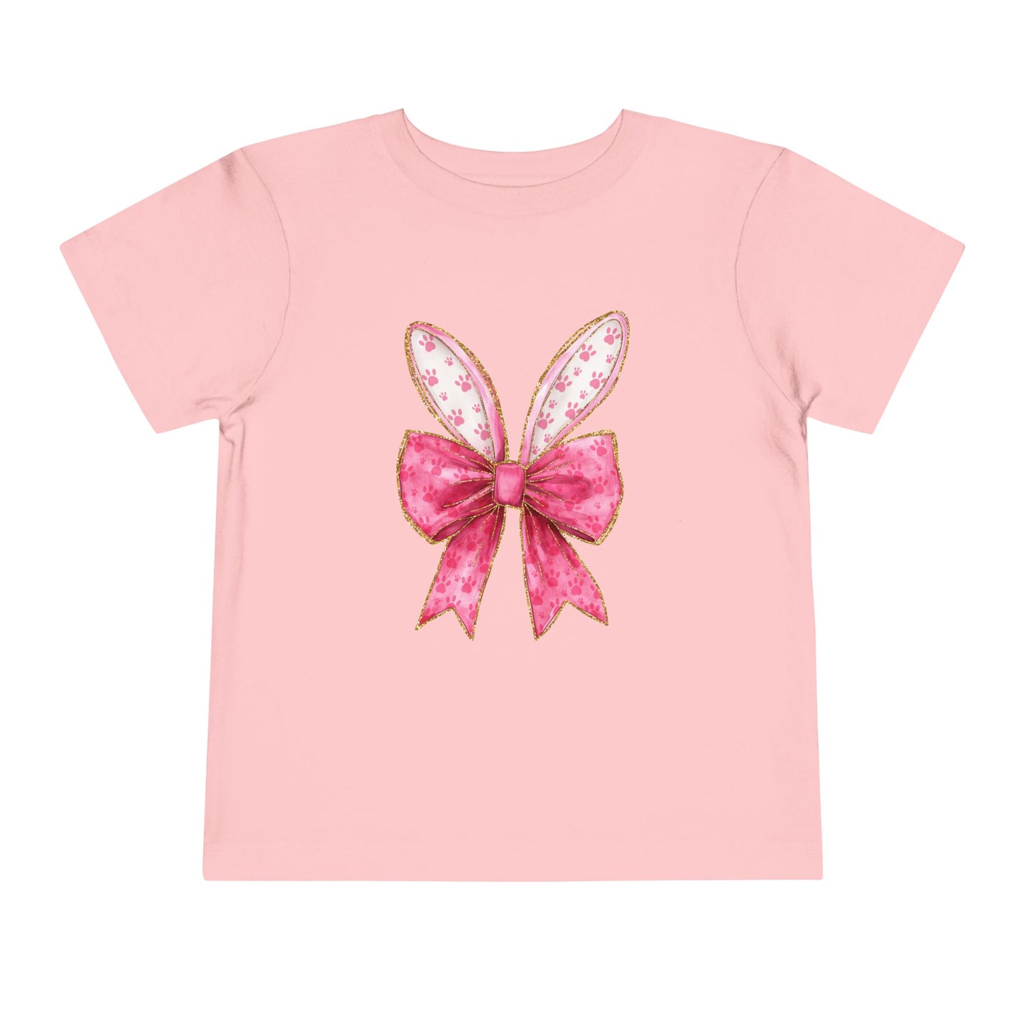 Pink Bow Bunny Ears Toddler Tee