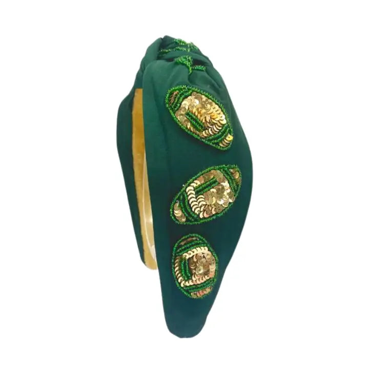 Green and Gold Knot Headband
