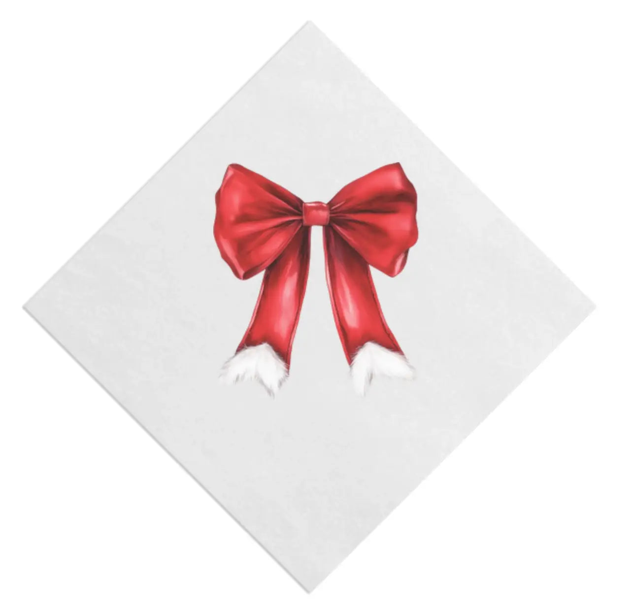 Santa Coquette Bow Beverage Napkin