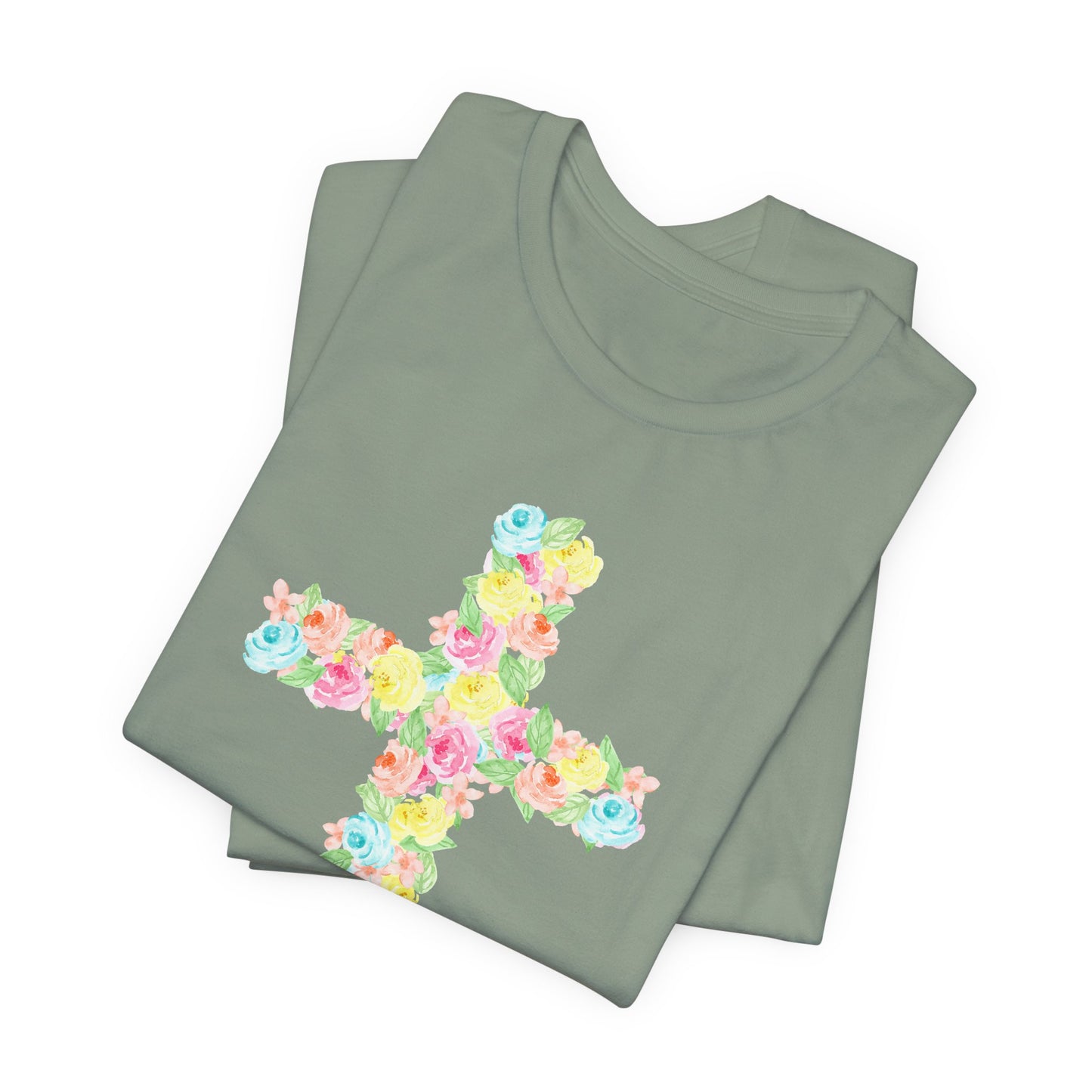 Floral Cross Adult Tee