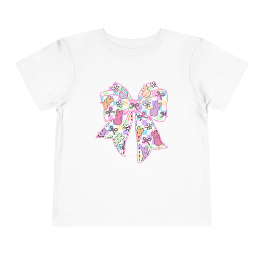 Easter Peeps Coquette Bow Toddler Tee