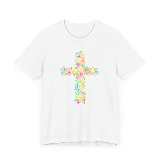 Floral Cross Adult Tee