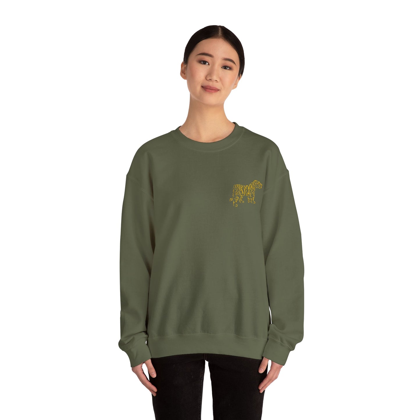 Yellow Embroidered Tiger Crewneck