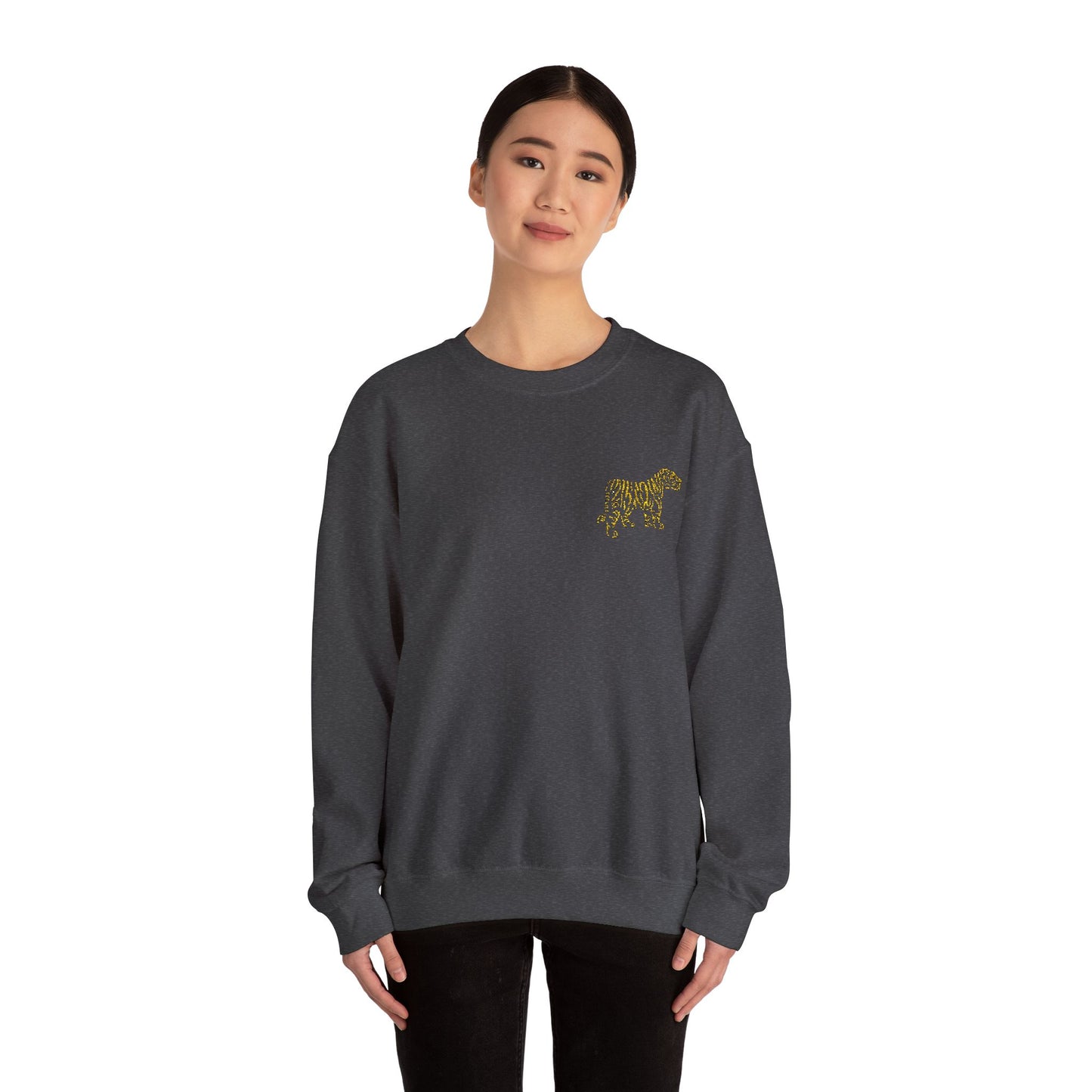 Yellow Embroidered Tiger Crewneck
