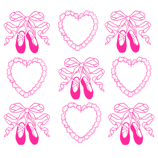 Ballet Shoes and Hearts DTF