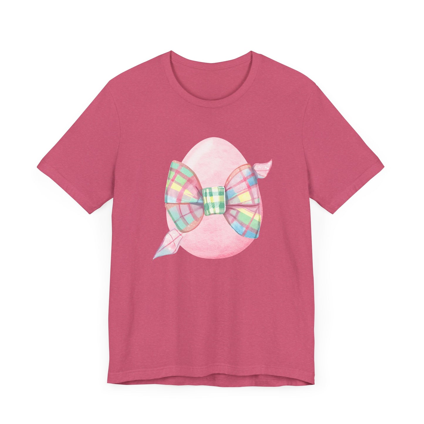 Plaid Bow Easter Egg Adult Tee