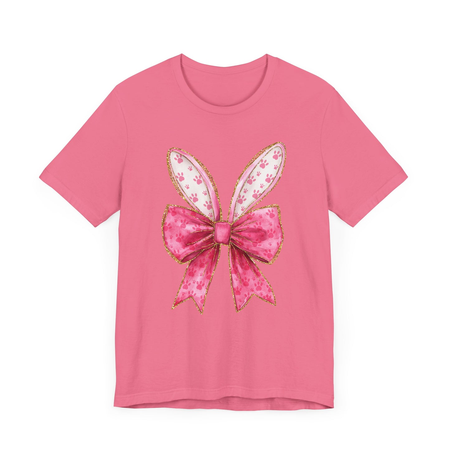Pink Bow Bunny Ears Adult Tee