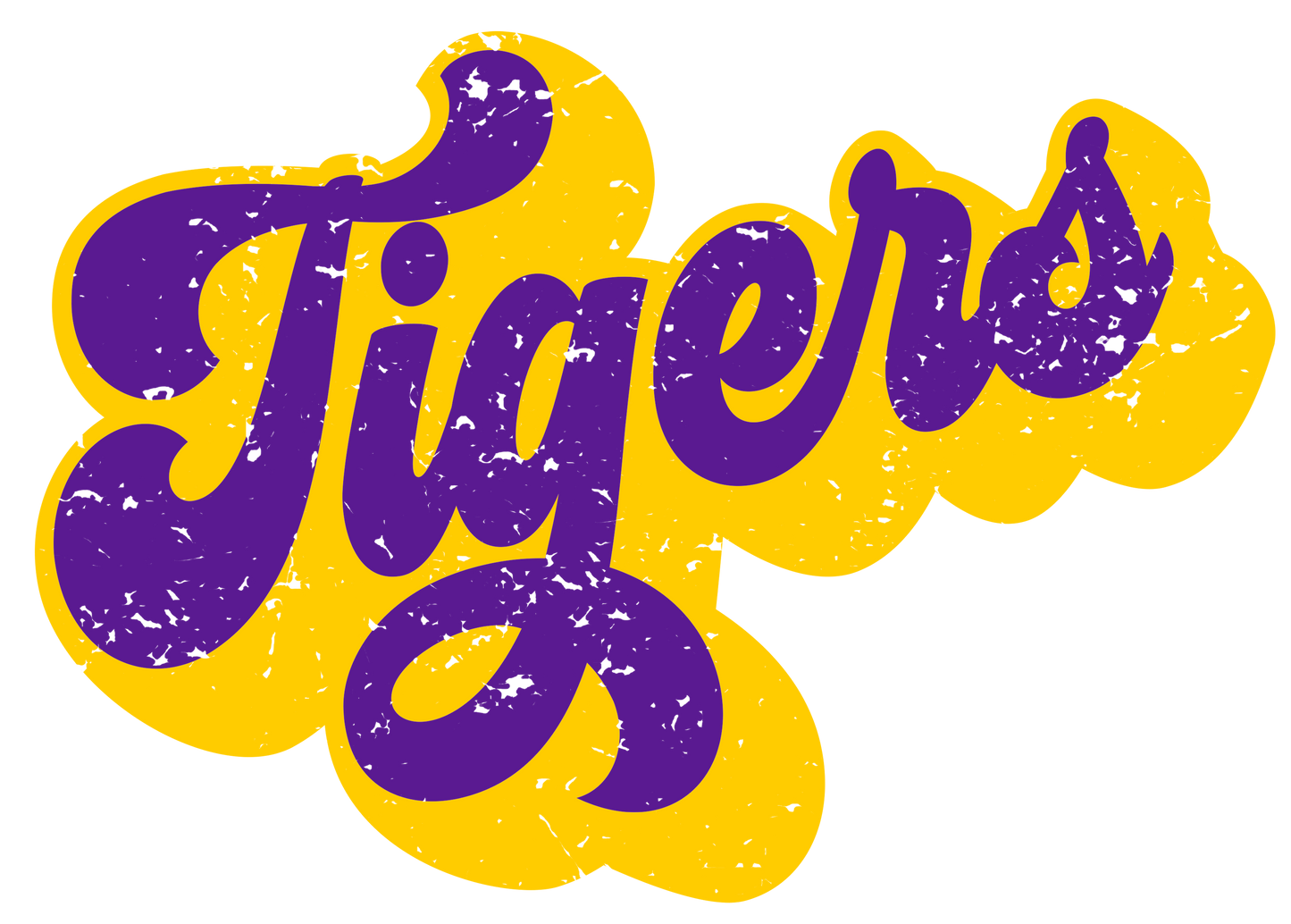 Tigers Groovy Purple and Gold DTF Transfer