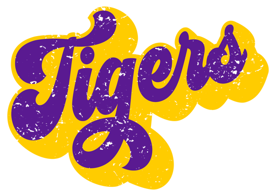 Tigers Groovy Purple and Gold DTF Transfer
