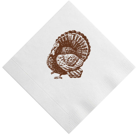 Vintage Turkey Beverage Napkin