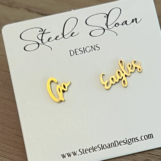 Go Eagles Gold Stud