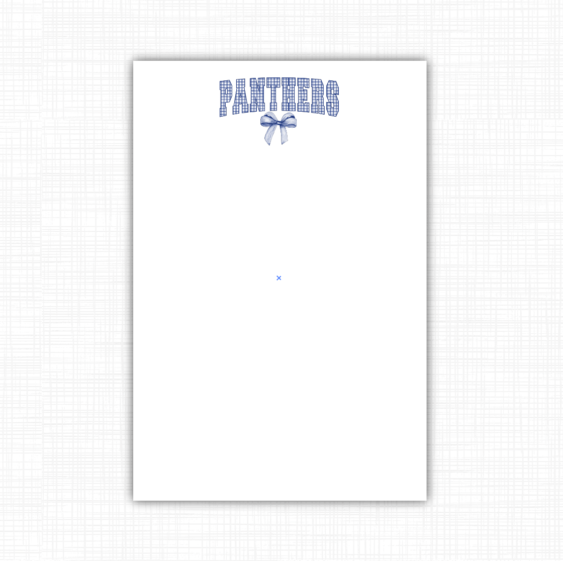 Panthers Gingham Bow Notepad