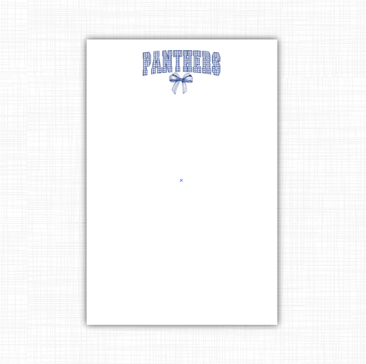 Panthers Gingham Bow Notepad
