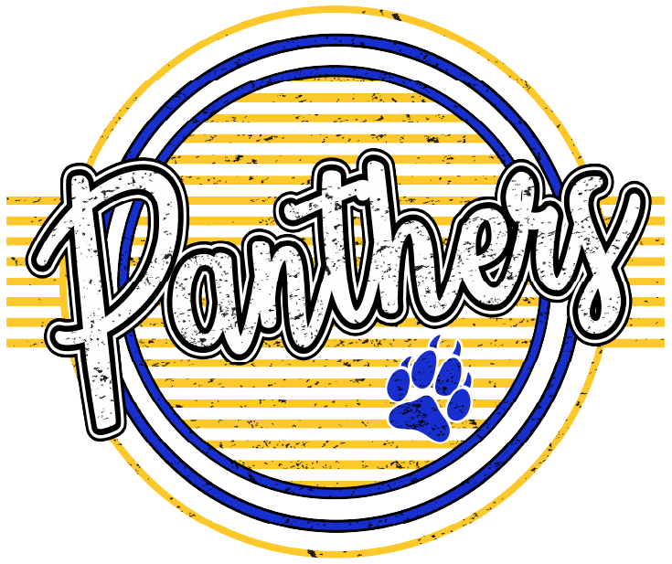Panthers Yellow and Royal DTF Transfer