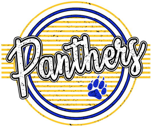 Panthers Yellow and Royal DTF Transfer