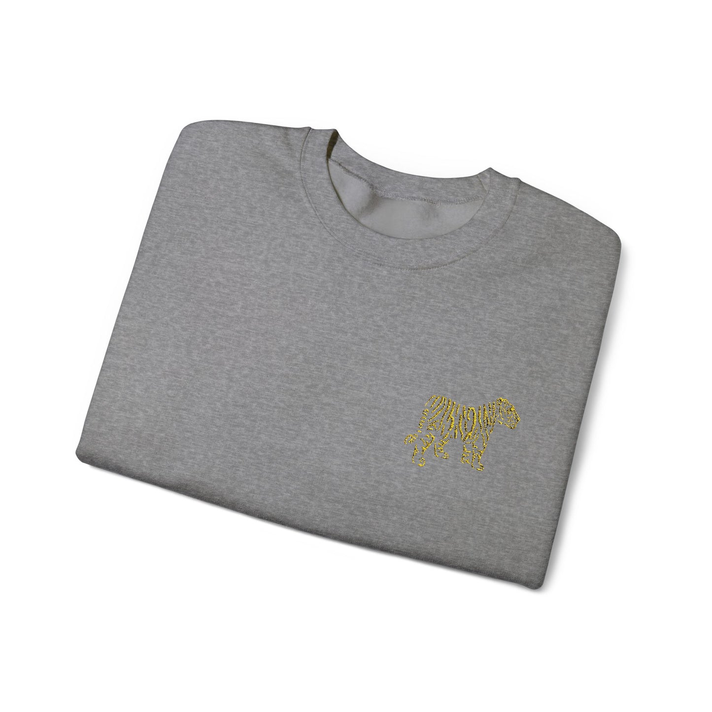 Yellow Embroidered Tiger Crewneck