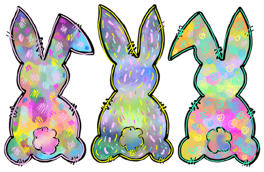 Rainbow Bunnies DTF Transfer