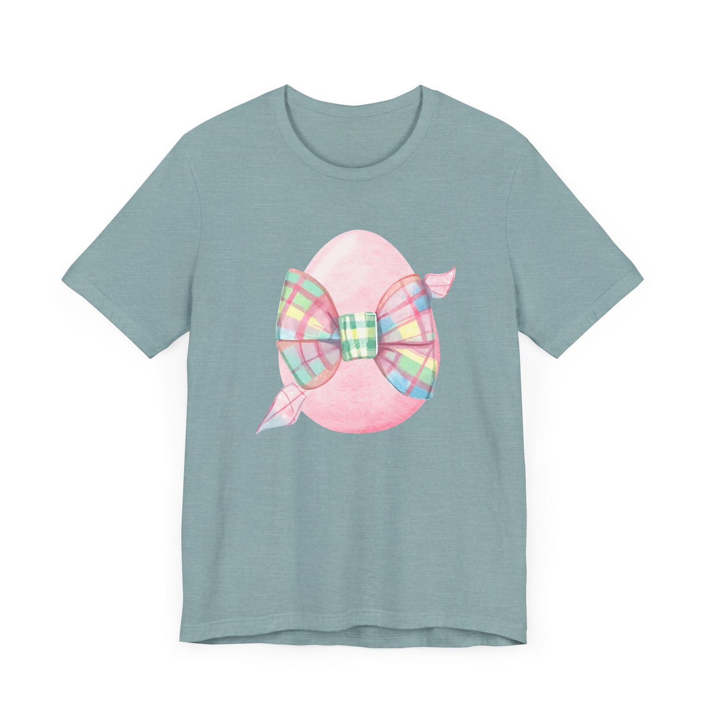 Plaid Bow Easter Egg Adult Tee