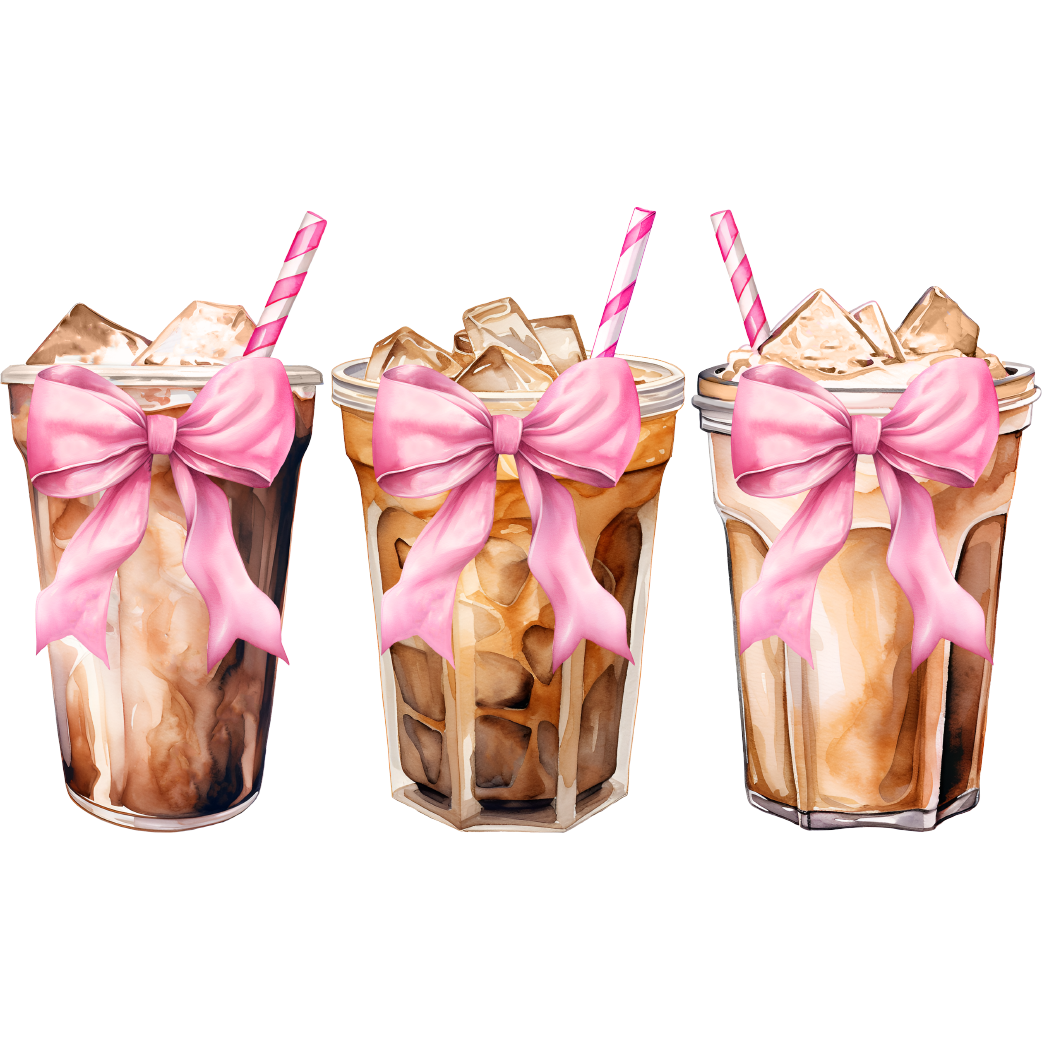 Iced Coffee and Bows DTF