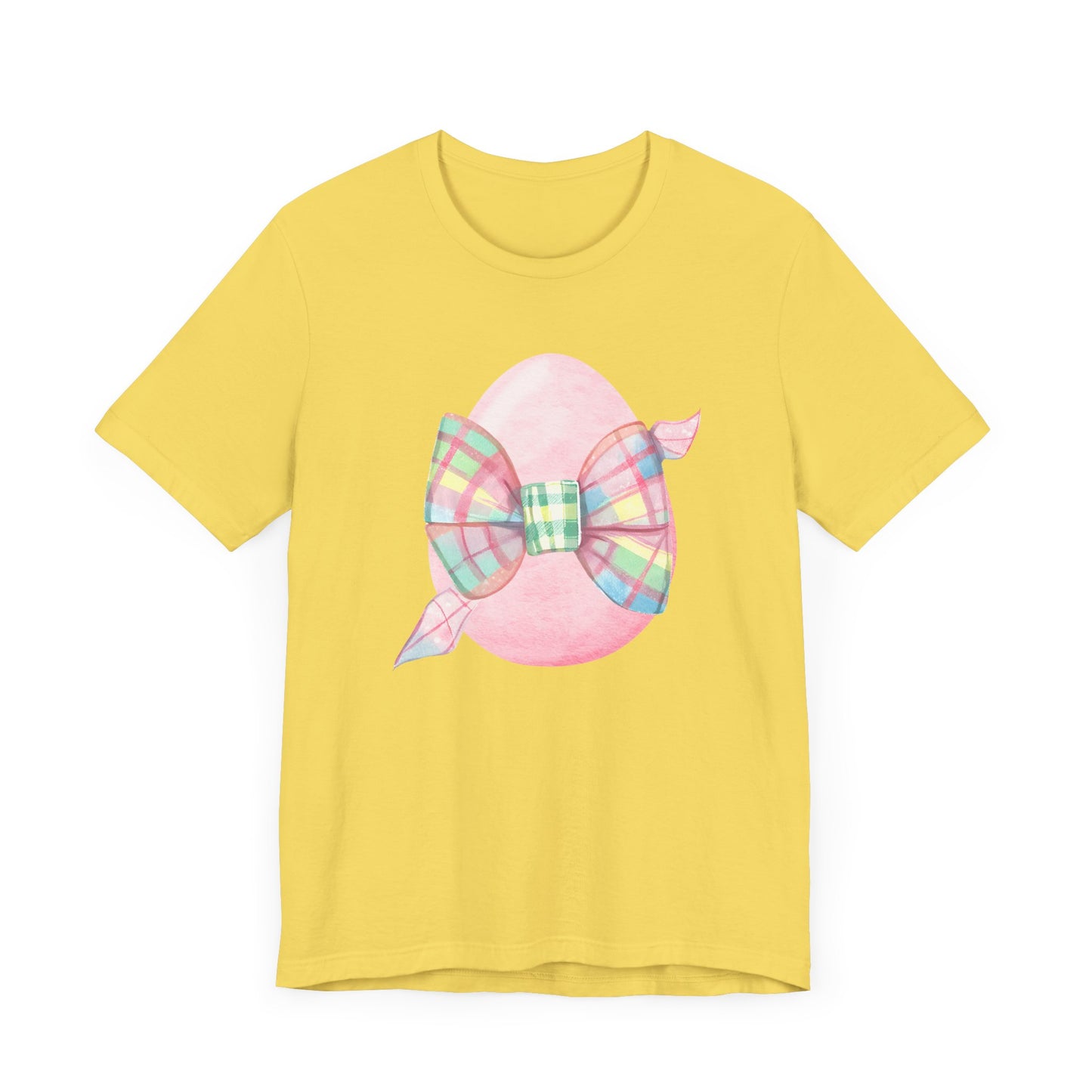 Plaid Bow Easter Egg Adult Tee