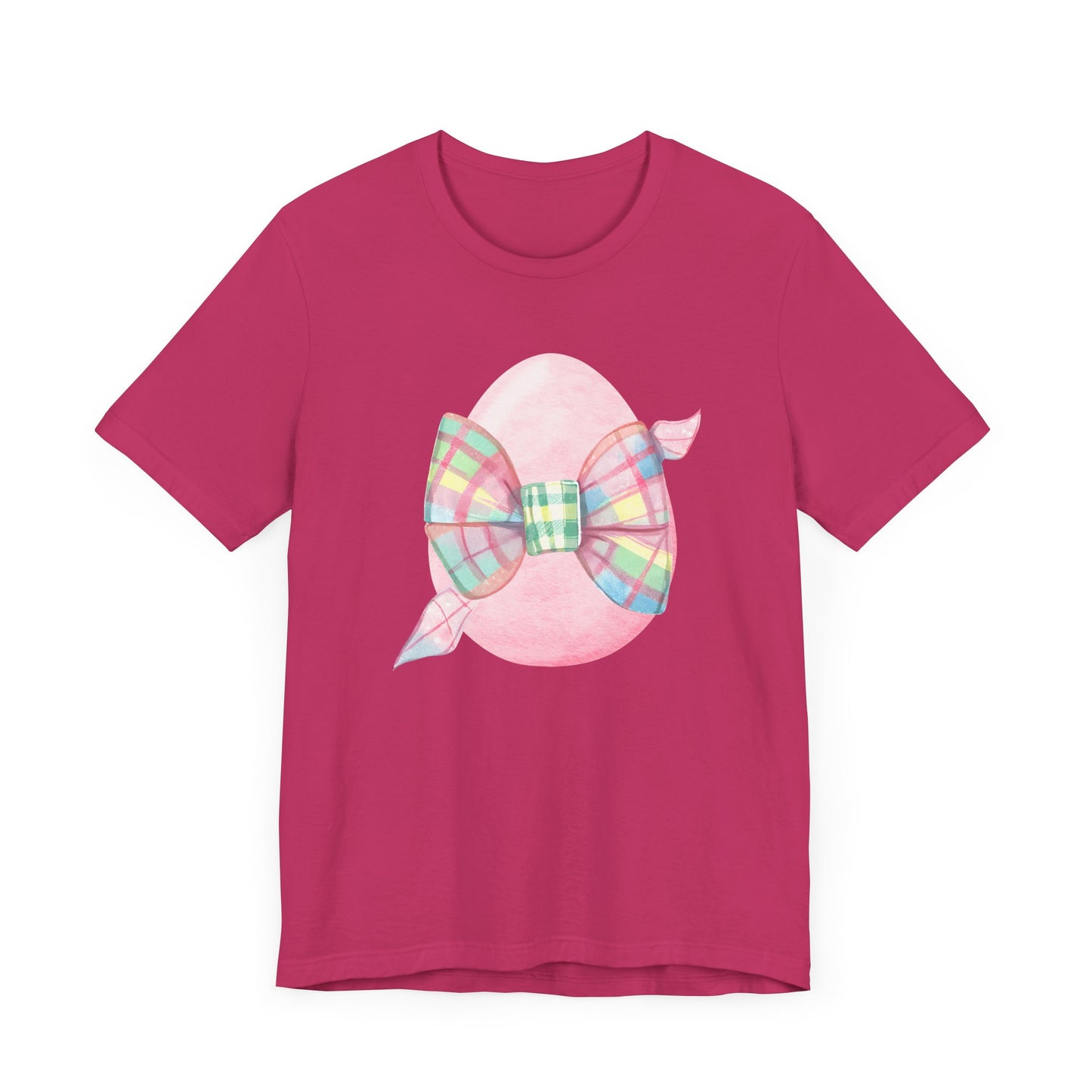 Plaid Bow Easter Egg Adult Tee