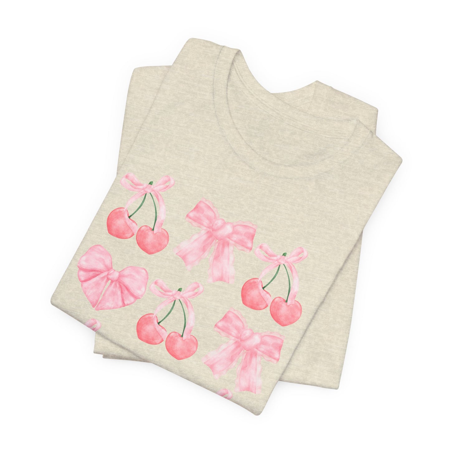 Pink Cherry Heart & Bow Tee