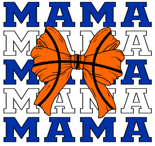 Blue and White Basketball Mama Stacked DTF Transfer