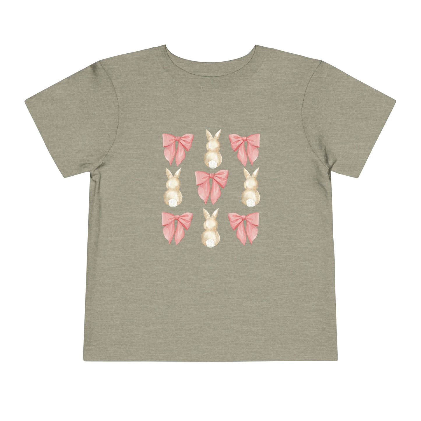 Bunnies & Pink Bow Coquette Toddler Tee
