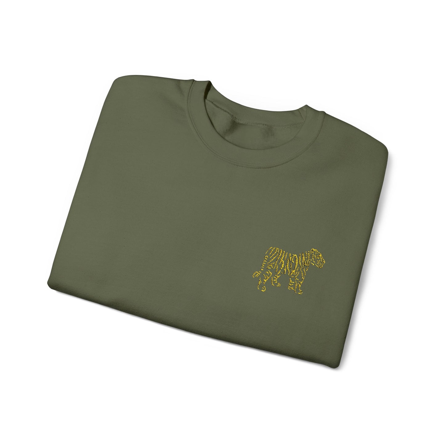 Yellow Embroidered Tiger Crewneck