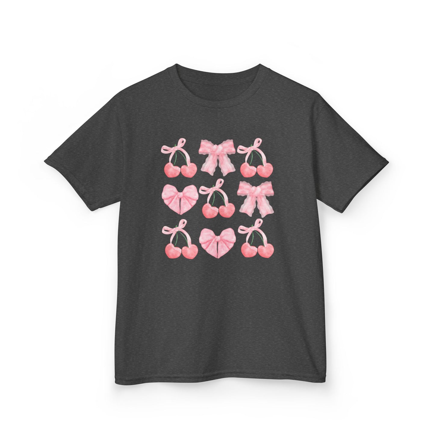 Youth Pink Cherry Heart & Bow Tee