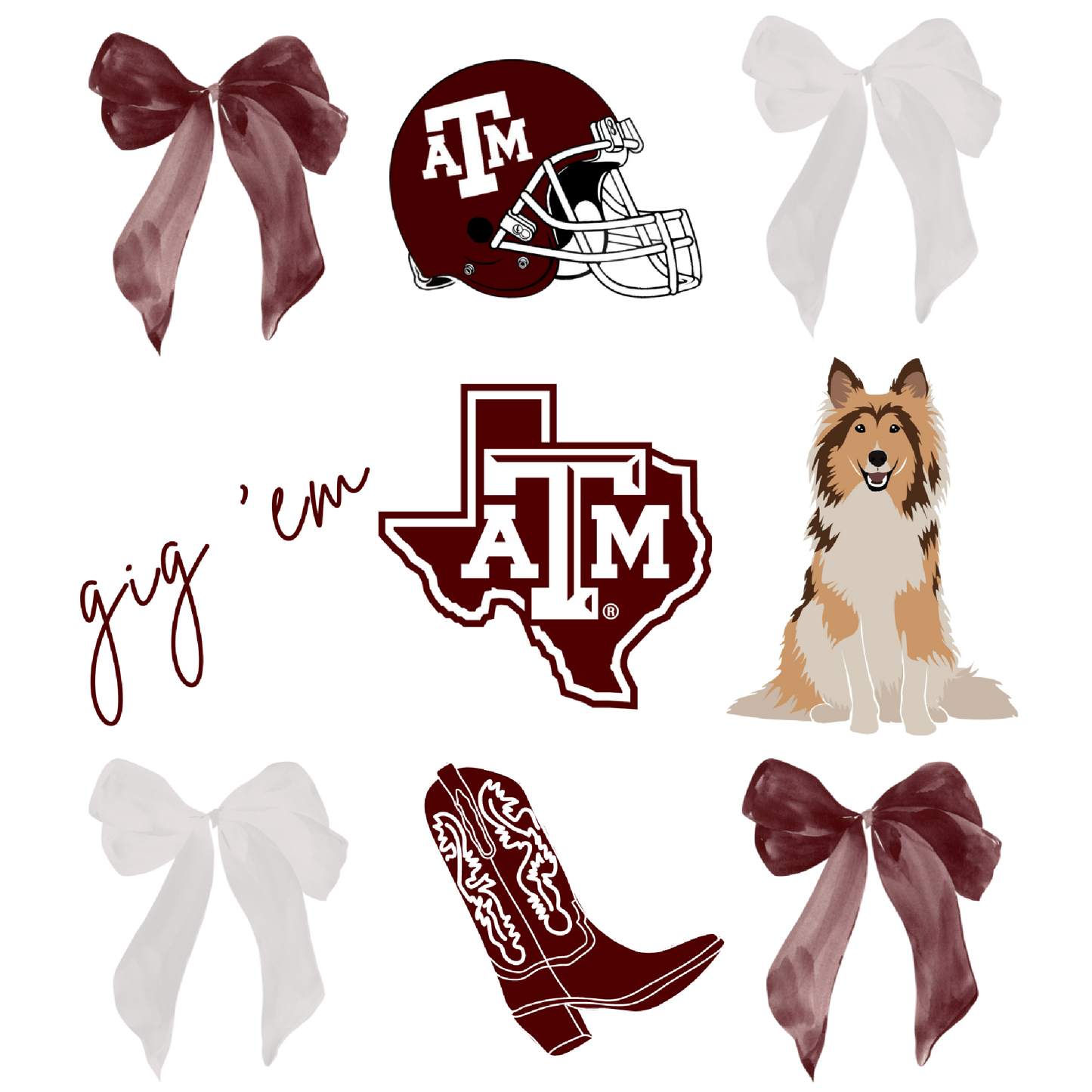 Texas A&M Coquette DTF