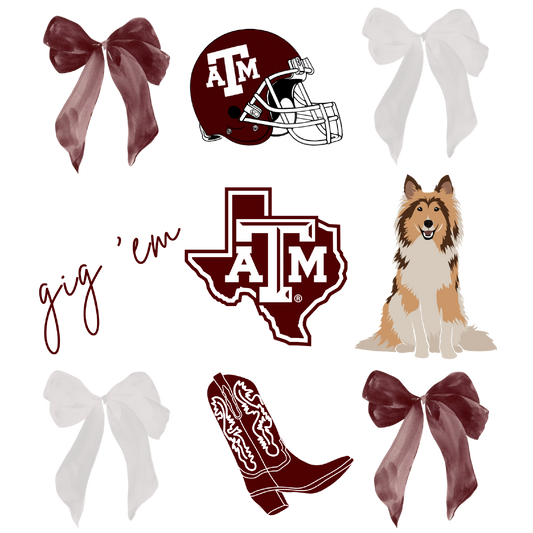 Texas A&M Coquette DTF
