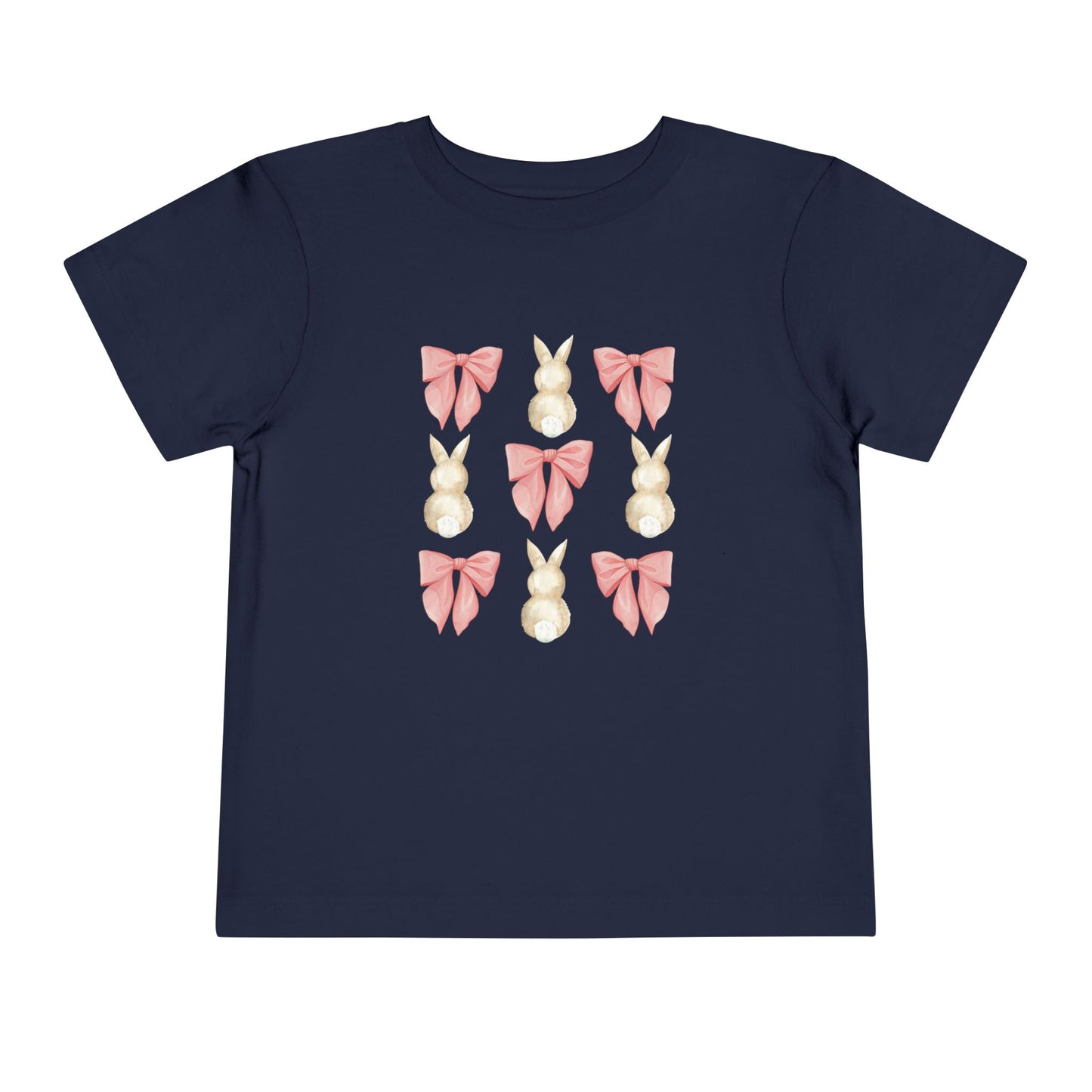 Bunnies & Pink Bow Coquette Toddler Tee