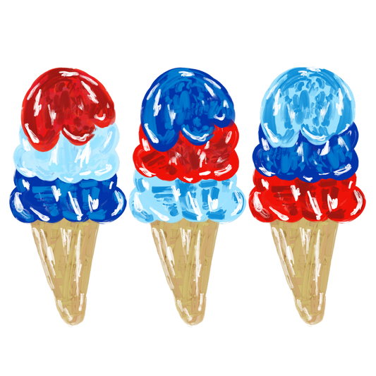 USA Ice Cream Cones DTF