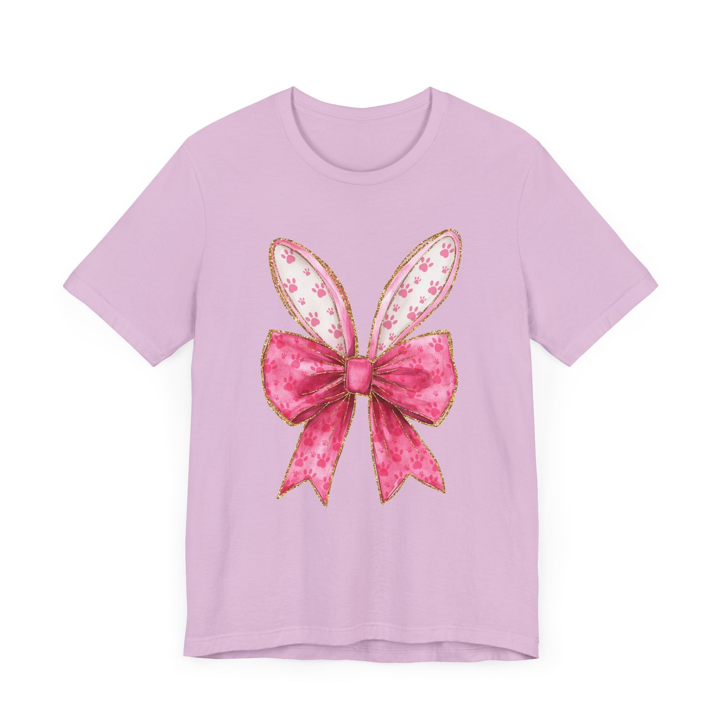 Pink Bow Bunny Ears Adult Tee